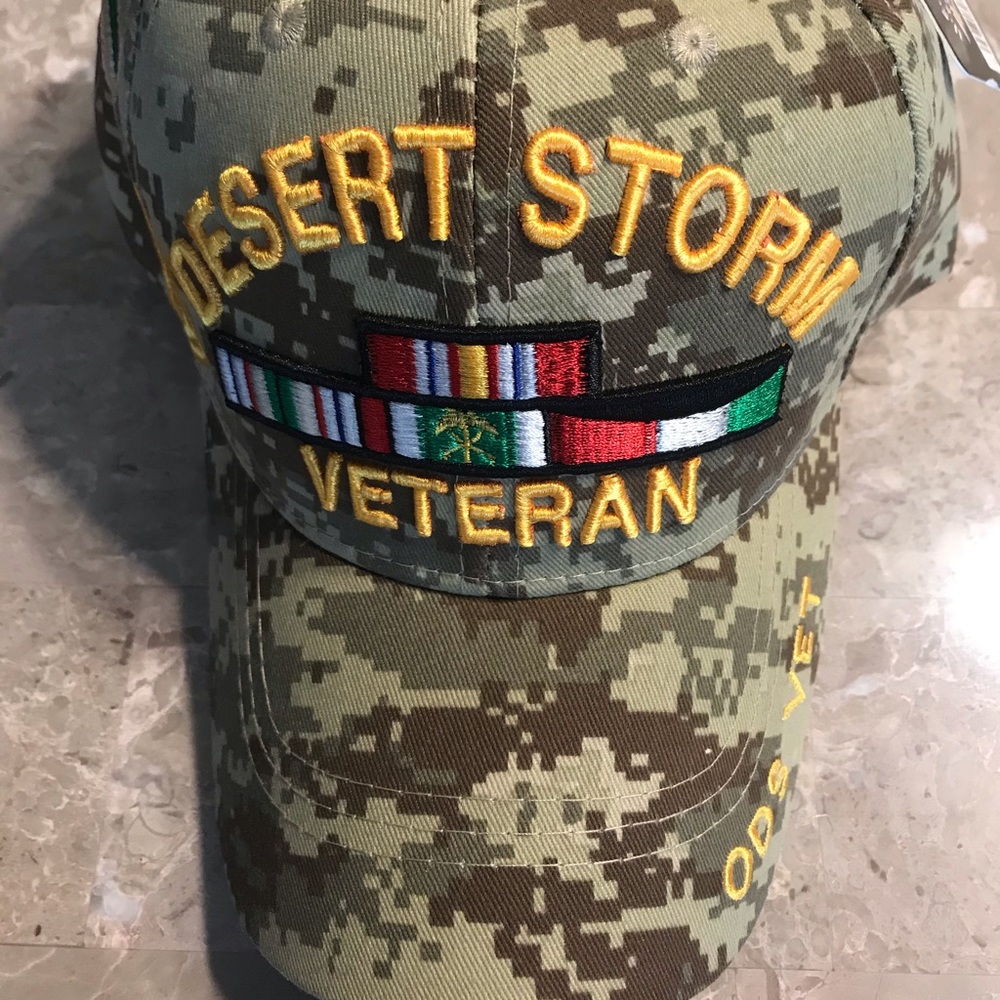 Desert Storm Veteran in Desert Camouflage Color. Never worn brand new.